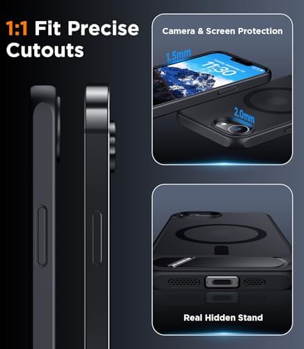 Temdan Magnetic Compatible with iPhone 17e Case & iPhone 16e Case,[Built-in Invisible Kickstand][Compatible with MagSafe][Military Grade Shockproof] Slim Translucent Matte Case for iPhone 16e/17e 6.1" - Image 6