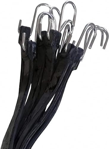 Kotap VBRS-10 Heavy-Duty EPDM Rubber Tie Down Bungee Cord with Crimped Metal S Hooks, Ideal for Securing Tarps, Canvases, 10-Inch, Black, 10 Count - Image 2