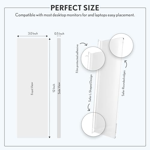 Computer Monitor Memo Board, 4-Pack, Sticky Note Holder Semi-Transparent - Image 2