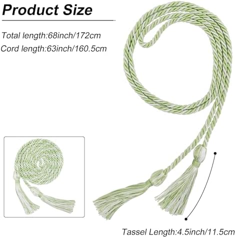 GraduationMall Graduation Honor Cord 68" SagegreenWhite - Image 4