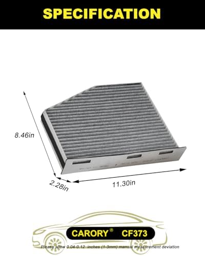 CARORY Cabin Air Filter w/Activated Carbon for VW Jetta 2005-2019, Tiguan 2008-2018, Passat 2005-2018, Golf 2010-2014, Beetle 2011-2019, for Audi A3 2004-2015, Q3 2012-2018, Fits OE# 1K0819644, CF373 - Image 2