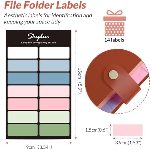 SKYDUE File Folder with Labels, Accordion File Organizer with 8 Pockets, Portable Document Organizer, A4 Letter Size, Paper Organizer for Office, Brown - Image 6