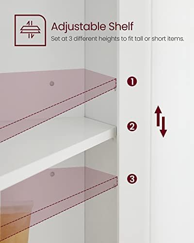 VASAGLE Tall Corner Cabinet, 2 Doors, 4 Adjustable Shelves, 65.4”H - Image 4
