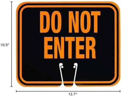 Cortina - 03-550-DNEG ABS Plastic Traffic Cone Sign,"Do Not Enter" 03-550-DNE, 12.75" Width x 10.375" Height, Black on Orange Single-Sided - Image 2