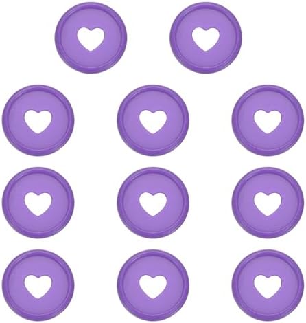 PATIKIL 24mm Plastic Book Binding Discs, 11 Pack Discbound Expansion Discs Heart Binder Rings for DIY Notebook Planner, Purple by PATIKIL