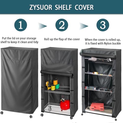 Storage Rack dust Cover, Fits 23.2"W x 13.4"D x 48"H Shelving Unit - Image 3