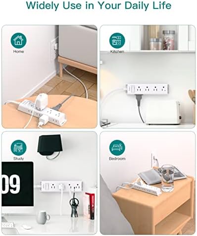 2 Pack Power Strip Surge Protector with 12 Outlets, Extension Cord 5FT - Image 5