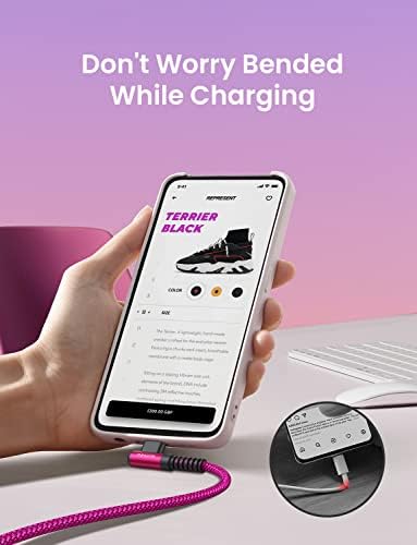AINOPE USB C Cable [4-Pack, 3.1A] Type C Charger Fast Charging, Right Angle [10/6.6/3.3/3.3ft] USB A to USB C Cable Nylon Braided Compatible with Galaxy S22 S10 Plus S21 S20, Note 10, LG Google Pixel - Image 4