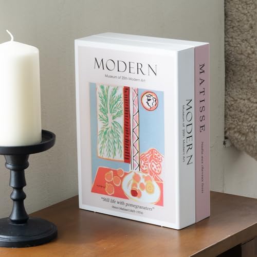 Book Shape Decorative Cable Management Box - Expandable Cable Organizer Box with Magnetic Closure for Home & Office (Modern Matisse, Large) by TastePick