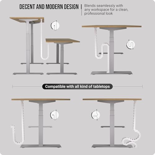 Ultimate Setup Under Desk Cable Management Vertebrae - Perfect for Sit Stand Desk - White, 133 cm - Image 4