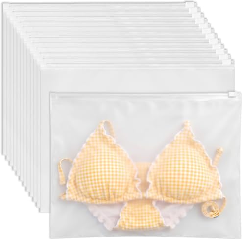 50 Pcs 8 x 10 Inch Frosted Zipper Bags for Clothes Bathing Suit by Unknown