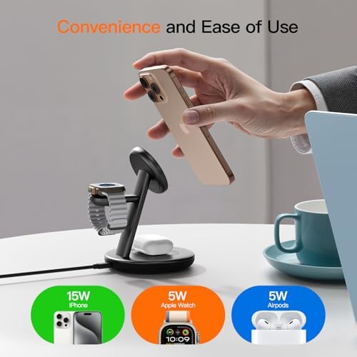 3 in 1 Magnetic Wireless Charger Stand for iPhone Apple Watch AirPods - Image 6