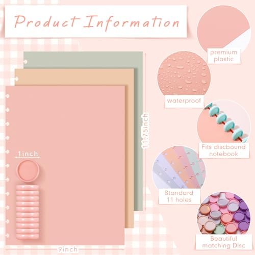 Fuutreo 8 Set Discbound Notebook Cover and Disc Set, Cute Color - Image 2