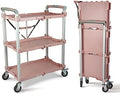 Olympia Tools 89-354 Pack N Roll Collapsible Service Cart, XL, 300LB Capacity, Rose by OlympiaTools