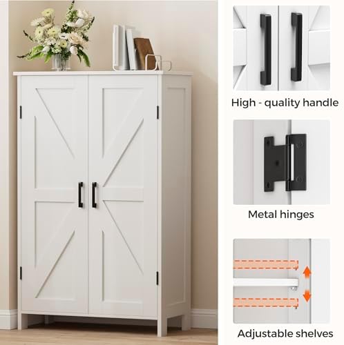 Homleke 43.3" H Farmhouse Bathroom Storage Cabinet with Adjustable Shelves - Image 6