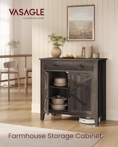 VASAGLE Buffet Cabinet, Coffee Bar with a Drawer, Adjustable Shelf - Image 3