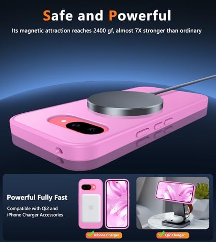 FNTCASE for Google Pixel 9a Case, Fit for Magsafe, Translucent Matte Back - Image 3