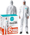 Andes 6 Pack Hazmat Suits, Paint Suits, Lab Coveralls by AndesSafety
