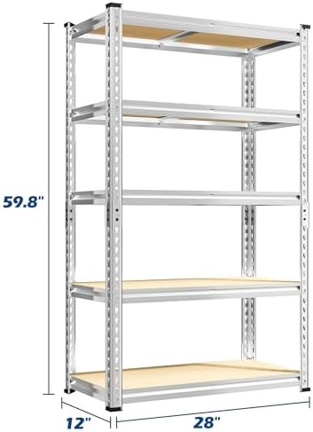 REIBII Storage Shelves,5-Tier Adjustable Waterproof Storage Rack for Pantry - Image 3