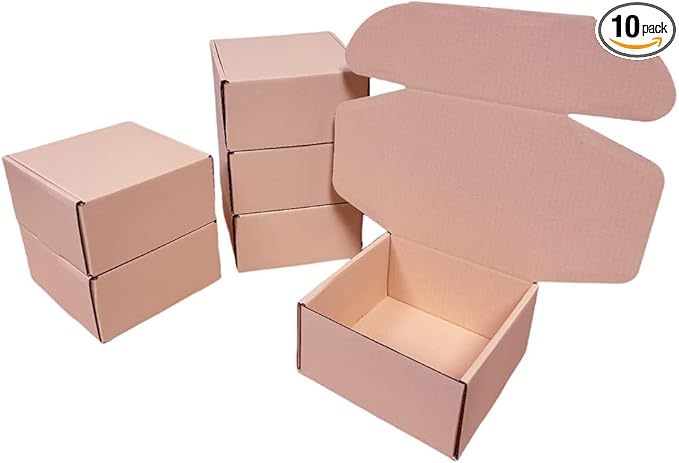 10 Pcs 9.8 x 9.8 x 4 inches Large Size Corrugated Cardboard Gift Boxes by Unknown