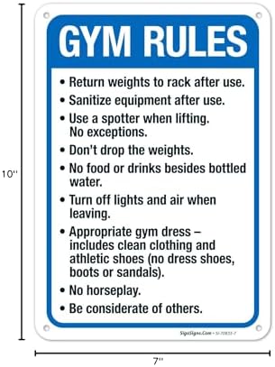 Gym Rules Return Weights to Rack After Use Sanitize Equipment After Use - Image 7