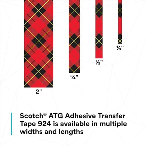 3M Scotch ATG Adhesive Transfer Tape 924, Clear Tape, 1/2 in x 36 yd, 2 mil - Image 6