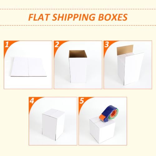 HORLIMER 40 Pack 6x6x6 Shipping Boxes, White Corrugated Cardboard Box for Mailing, Packaging, Small Business - Image 6