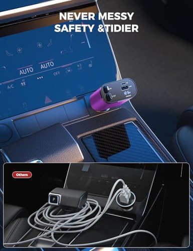 [Upgraded] SUPERONE Retractable Car Charger 4 in 1 Fast Car Phone Charger - Image 4