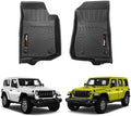 Custom for 2018-2025 2026 Jeep Wrangler JL 4 Door 2 Door 4XE/Jeep Gladiator Floor Mats 2 Pcs All Weather TPE Rubber Protection Mat (for Jeep Wrangler JL Front Floor Mat) by Wqyimat