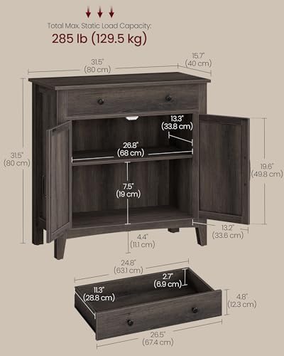 VASAGLE Buffet Cabinet, Coffee Bar with a Drawer, Adjustable Shelf - Image 2