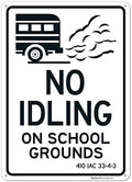 No Idling On School Grounds 410 IAC 33-4-2 Sign, by SigoSigns