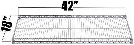 Chrome Wire Shelf |Pack of 2 Shelves| for Storage in Dry Environments | Ideal for Stores, Restaurants, Businesses and Homes (Chrome Wire Shelves, 18''W x 42''L) - Image 2