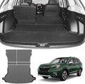 Cargo Liners for 2019-2024 Subaru Forester Without Subwoofer Trunk Mat with Seat Back Cover Accessories, All Weather Rear Cargo Mat Backrest Protector by Qyebbk