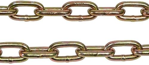 (2 Pack) 1/4" x 16' Transport Binder Chain Grade 70 with Grab Hook - 3150 LBS WLL Transport Binder Tow Chain with Hooks - Towing Equipment - Gold Chromate - Image 4