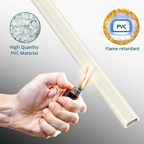 ZhiYo 43" Cord Covers for Wires on Wall, Beige Cord Hider, 0.95" W x 0.47" - Image 5