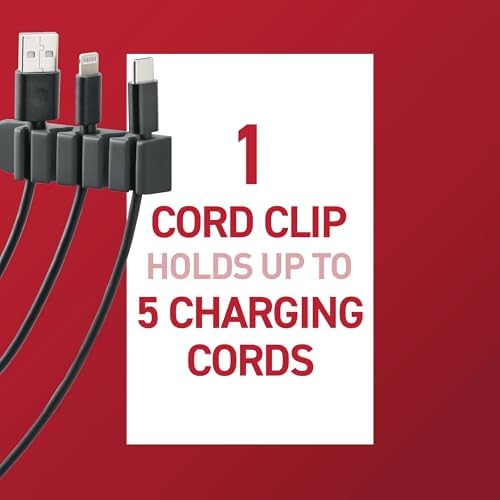 Command 5-Cord Clip Organizer, Black, 4 Clips, 8 Medium Strips - Image 3