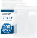 10" X 13" Self-Sealing Cellophane Bags (200 Count) Clear Poly Packaging by SpartanIndustrial