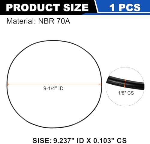 uxcell 1Pcs AS-176 NBR 70A O-Rings 9-1/4"ID x 3/32"CS/9.237"ID x 0.103"CS - Image 2