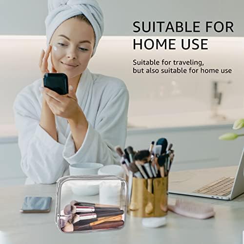 5Pcs Crystal Clear PVC Travel Toiletry Bag Kit for Women Men, Cosmetic Bags - Image 2