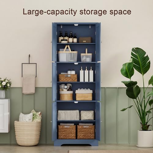 ChooChoo 63.2" Tall Bathroom Storage Cabinet with 6 Doors - Image 4
