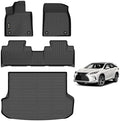 AIPOIL® Floor Mats & Cargo Liner Custom for 2016-2022 Lexus RX RX350 RX450h (Not for RXL) All Weather Protection Non-Slip TPE Floor Liners Full Set Car Mats & Trunk Mat Accessories,Black by AIPOIL