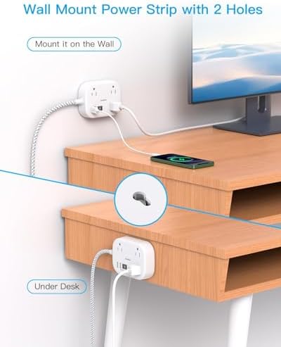 Cruise Essentials 2026,One Beat Travel Power Strip with USB C,Flat Plug - Image 6