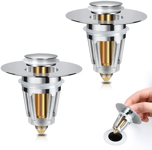 Bathroom Sink Stopper, for 1.1-1.5 Inch Bullet Core Push Type Basin Pop Up Drain Filter, Sink Drain Strainer by DZOFXMI