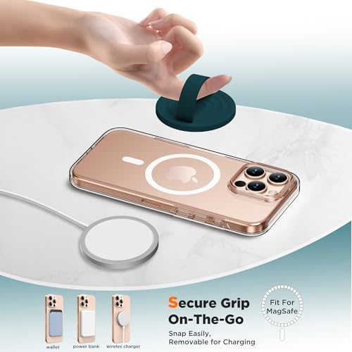 Magnetic Phone Grip for MagSafe, Silicone Ring Grip, Dark Green - Image 4