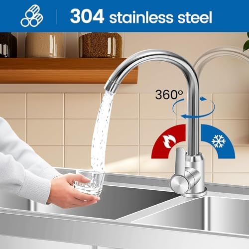 Garvee Stainless Steel Utility Sink with Faucet, Commercial Freestanding Double Bowl Sink with Hot & Cold Water Pipes, Storage Shelf for Restaurant, Kitchen, Garage, Laundry, Outdoor (33in) - Image 5