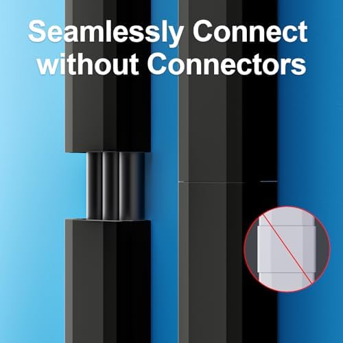 Yecaye TV Cord Hider, 42in Cord Cover Wall Mounted, W1.18in H0.6in, Black - Image 5