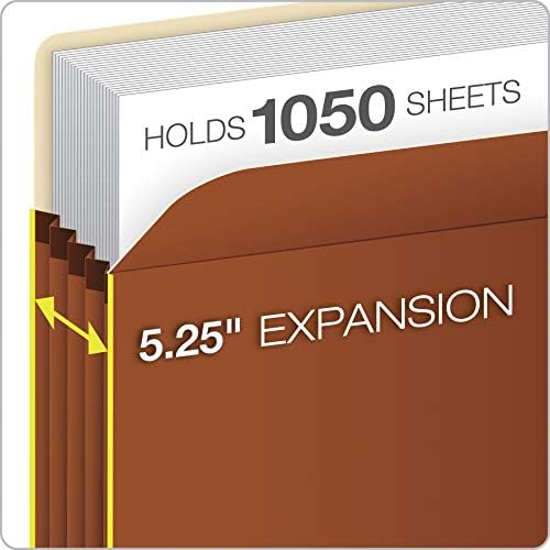 Pendaflex Expanding File Pockets,Letter Size,File Organizer for School,Home or Office,5.25" Expansion,Reinforced with Dupont™ Tyvek® Material,Letter Size,Redrope,10 Per Box (1534G-OX),(Pack of 5) - Image 2