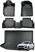 Joruoo-All Weather Car Floor Mats & Cargo Liner Set for Hyundai Kona 2023 2022 2021 2020 2019 2018 & Kona N 2022 2023 (No Electric Models) Custom Fit Accessories,Black by JORUOOServeyouwellalltheway
