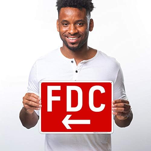 FDC Left Arrow Sign, Red Background, - Image 2