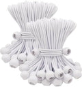 ABINLIN Ball Bungee Cords 6 Inch, 100 Pcs Bungee Cords with Balls, White by ABINLIN